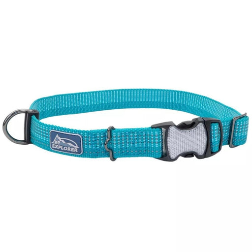 K9 Explorer Brights Reflective Adjustable Dog Collar Ocean Extra Small 5/8"x 8" - 12" - Petsplace.store