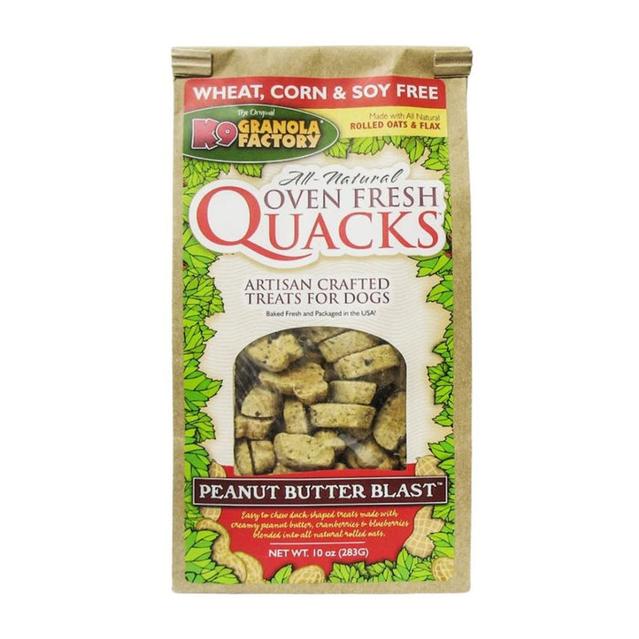 K9 Granola Oven Fresh Quacks; Peanut Butter 10oz. - Petsplace.store