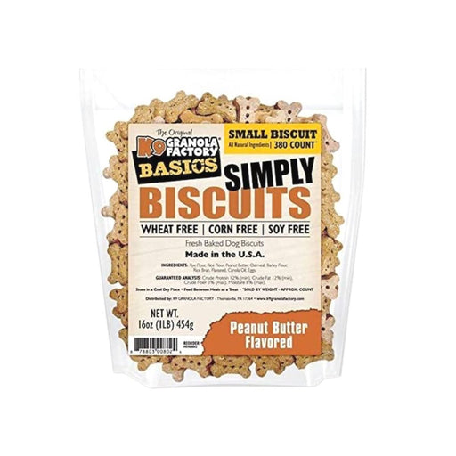 K9 Granola Simply Biscuits; Small Peanut Butter 1Lb - Petsplace.store