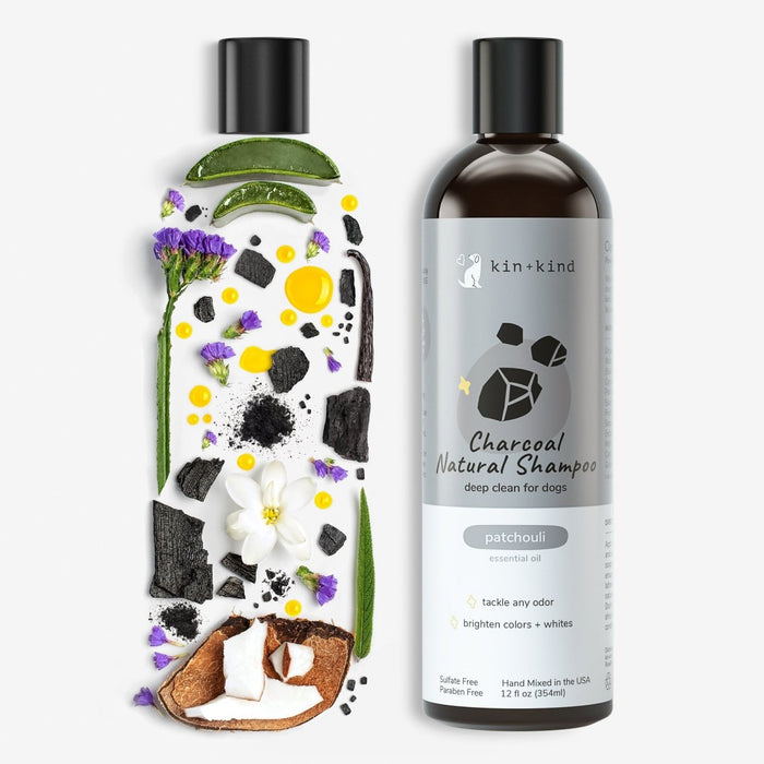 **Kin+Kind Shampoo Charcoal 12oz. Patchouli - Petsplace.store