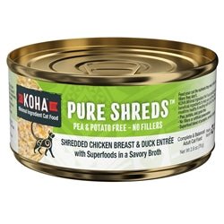 Koha Cat Grain Free Shredded Chicken and Duck 5.5oz.(Case of 12) - Petsplace.store