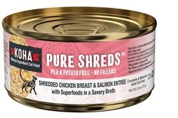 Koha Cat Grain Free Shredded Chicken and Salmon 2.8Oz (Case Of 24) - Petsplace.store