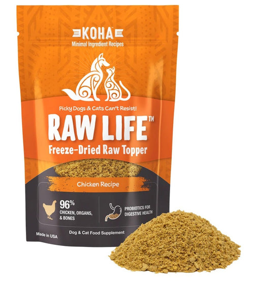 Koha Dog Cat Grain Free Raw Freeze Dried Topper Chicken 8oz. - Petsplace.store