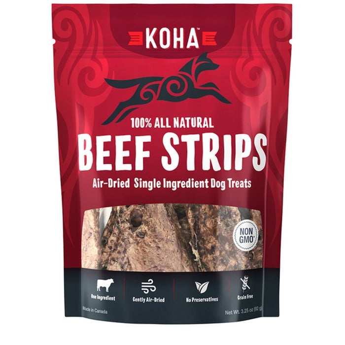 Koha Dog Grain Free Air Dried Beef Strips 3.25oz. - Petsplace.store