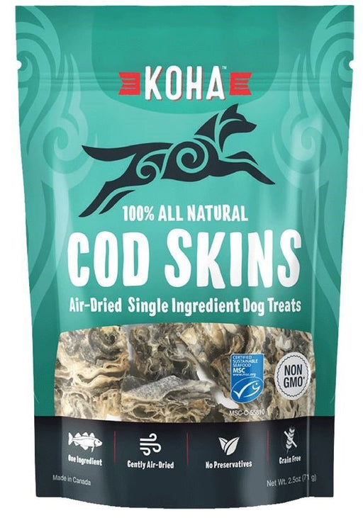 Koha Dog Grain Free Air Dried Cod Skins 2.5oz. - Petsplace.store