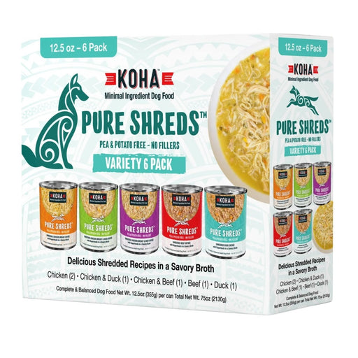 Koha Dog Grain Free Shredded 12.5oz. Variety Pack (Case of 12) - Petsplace.store