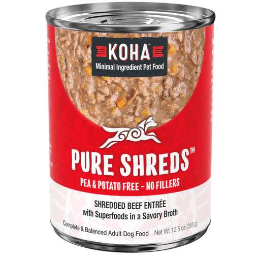 Koha Dog Grain Free Shredded Beef 12.5oz. (Case of 12) - Petsplace.store