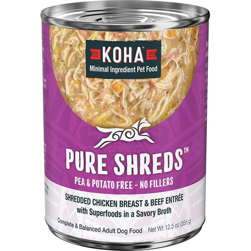 Koha Dog Grain Free Shredded Chicken And Beef 12.5oz. (Case of 12) - Petsplace.store