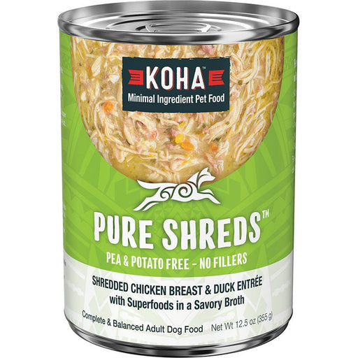 Koha Dog Grain Free Shredded Chicken And Duck 12.5oz. (Case of 12) - Petsplace.store