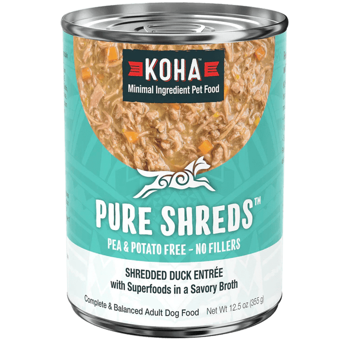 Koha Dog Grain Free Shredded Duck 12.5oz. (Case of 12) - Petsplace.store