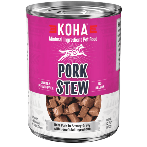 Koha Dog Grain Free Stew Pork 12.7oz. (Case of 12) - Petsplace.store