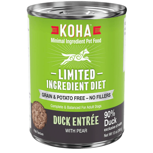 Koha Dog Limited Ingredient Grain Free 90% Duck 13oz. (Case of 12) - Petsplace.store