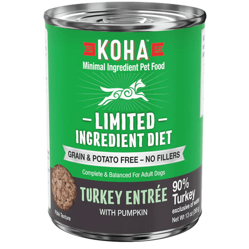 Koha Dog Limited Ingredient Grain Free 90% Turkey 13oz. (Case of 12) - Petsplace.store