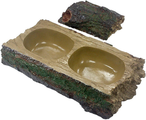 Komodo Forest Dual Feeder Bowl Brown 1ea - Petsplace.store