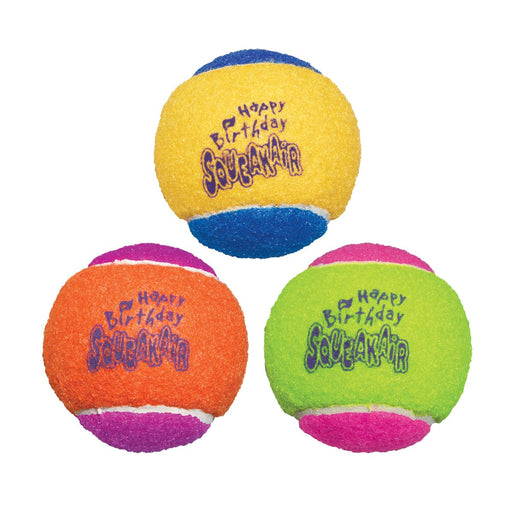 KONG Air Dog Squeaker Dog Toy Birthday Balls Assorted 1ea/3 pk, MD - Petsplace.store