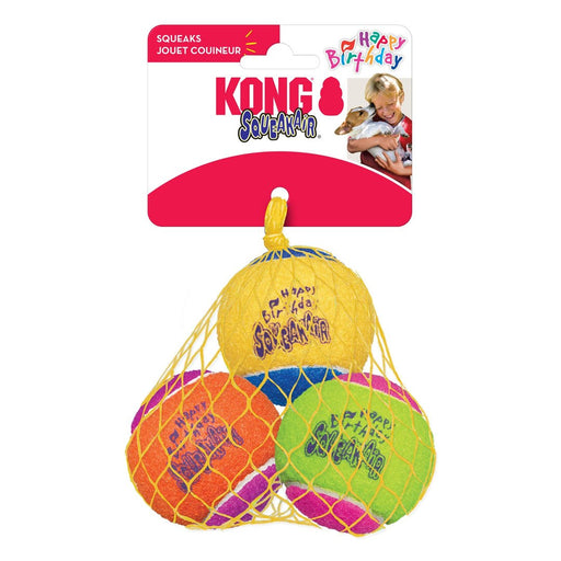 KONG Air Dog Squeaker Dog Toy Birthday Balls Assorted 1ea/3 pk, MD - Petsplace.store