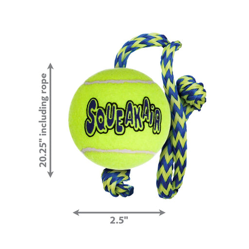 KONG Air Dog Squeaker Tennis Ball With Rope Dog Toy 1ea/MD - Petsplace.store