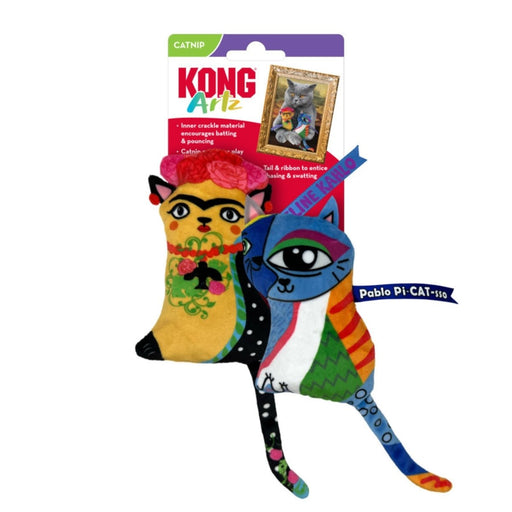 Kong Artz Catnip Cat Toy Feline Kahlo & Pablo Pi - Cat - Sso, 1ea/2 Pk - Petsplace.store