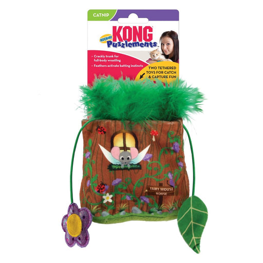 KONG Cat Puzzlements Hideaway Cat Toy Brown/Green 1ea - Petsplace.store