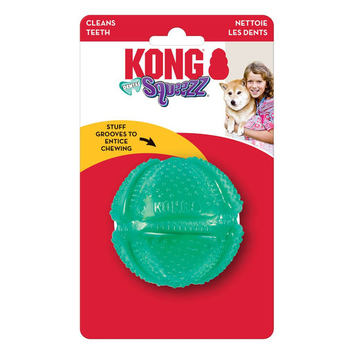 KONG Dental Squeezz Ball Dog Chew Teal 1ea/MD - Petsplace.store