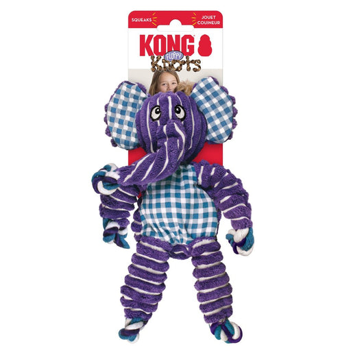 KONG Floppy Knots Elephant Dog Toy Purple 1ea/SM/MD - Petsplace.store