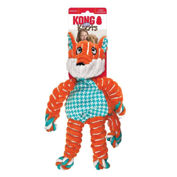 KONG Floppy Knots Fox Dog Toy Multi - Color 1ea/MD/LG - Petsplace.store