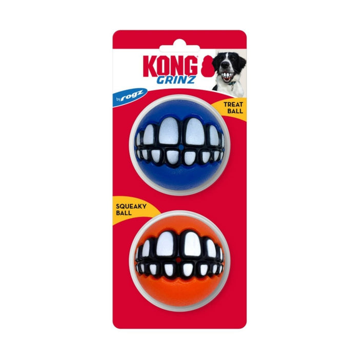 KONG Grinz by Rogz Variety Ball Dog Toys 1ea/LG, 2 pk - Petsplace.store