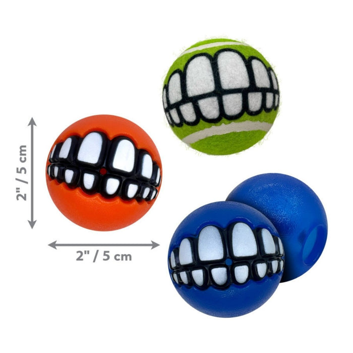 KONG Grinz by Rogz Variety Ball Dog Toys 1ea/SM, 3 pk - Petsplace.store