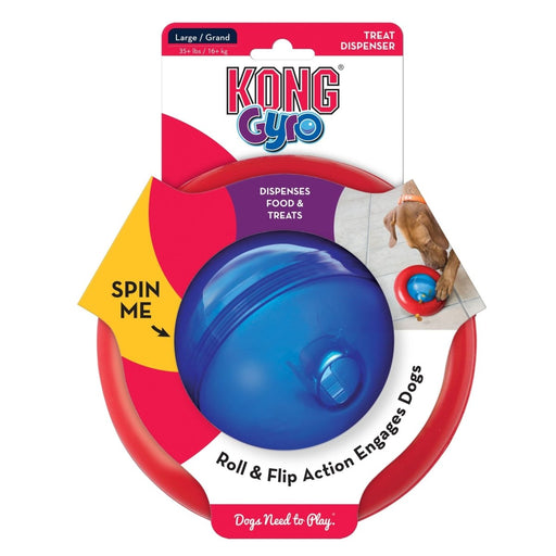 KONG Gyro Treat Dispenser Dog Toy Red/Blue 1ea/LG - Petsplace.store