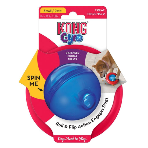 KONG Gyro Treat Dispenser Dog Toy Red/Blue 1ea/SM - Petsplace.store