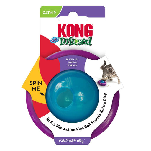 KONG Infused Gyro Cat Toy Treat Dispenser Purple One Size (2 pack) - Petsplace.store