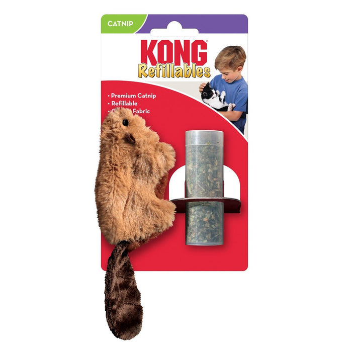 KONG Refillables Catnip Beaver Cat Toy Brown 1ea/One Size - Petsplace.store