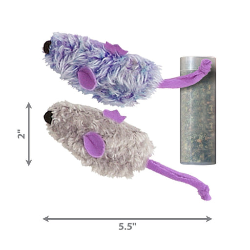 KONG Refillables Catnip Purple and Frosty Mice Cat Toy Purple, Frosty Grey 1ea/One Size, 2 pk - Petsplace.store