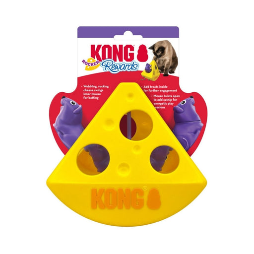 KONG Rewards Rocker Cheese Treat Dispenser Cat Toy 1ea/One Size - Petsplace.store