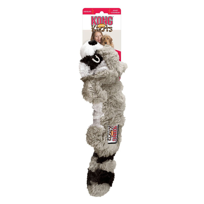 KONG Scrunch Knots Raccoon Dog Toy Gray 1ea/MD/LG - Petsplace.store