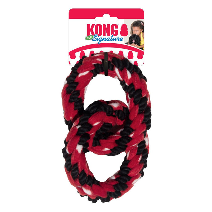 KONG Signature Rope Double Ring Tug Dog Toy 1ea - Petsplace.store