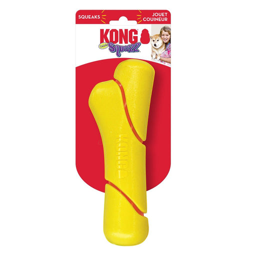 KONG Squeezz Tennis Stick Dog Toy Yellow 1ea/LG - Petsplace.store