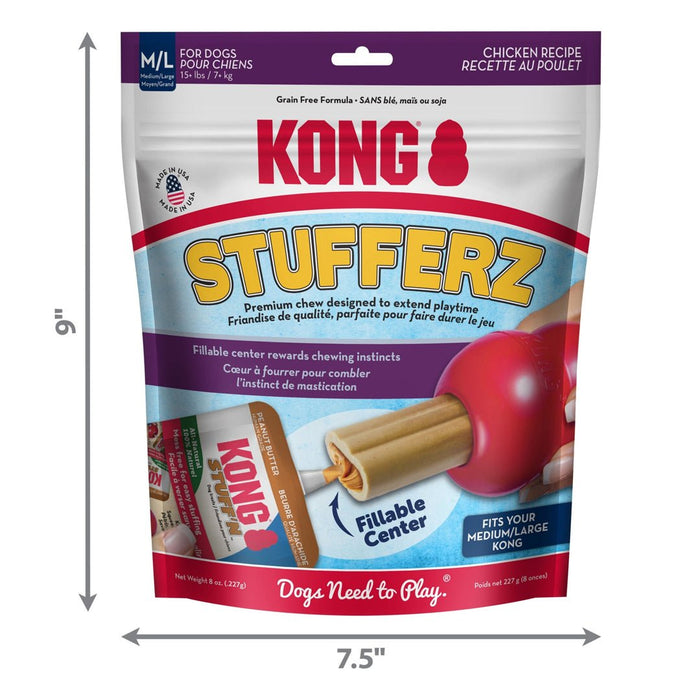 KONG Stufferz Dental Dog Chew Chicken 1ea/MD/LG - Petsplace.store