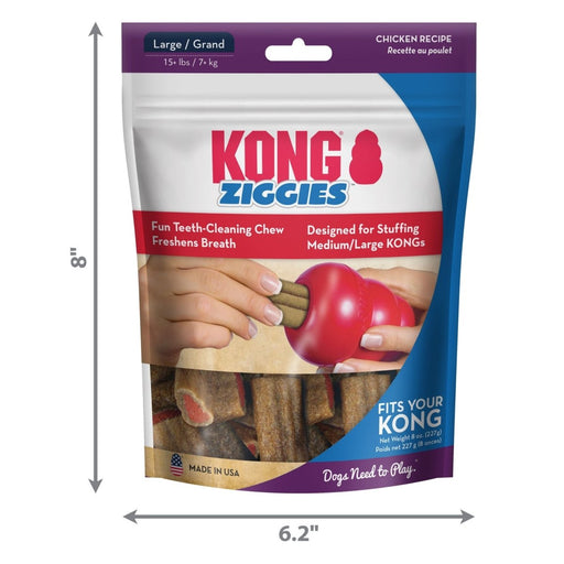 KONG Stuff'N Ziggies Dog Treat 1ea/8 oz, LG - Petsplace.store