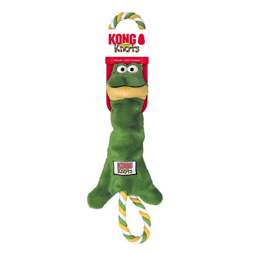 KONG Tugger Knots Frog Dog Toy Green 1ea/MD/LG - Petsplace.store