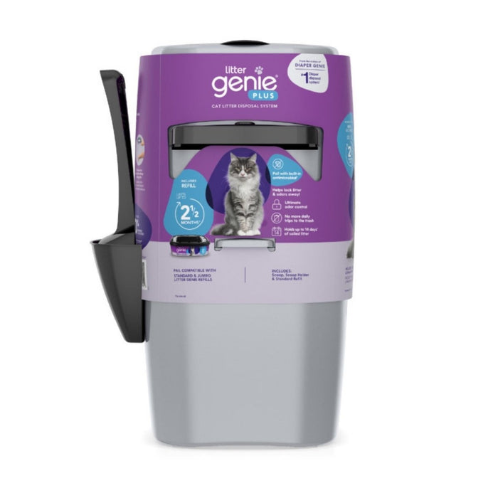 Litter Genie Plus Cat Litter Pail Disposal System Silver, 1ea/One Size - Petsplace.store