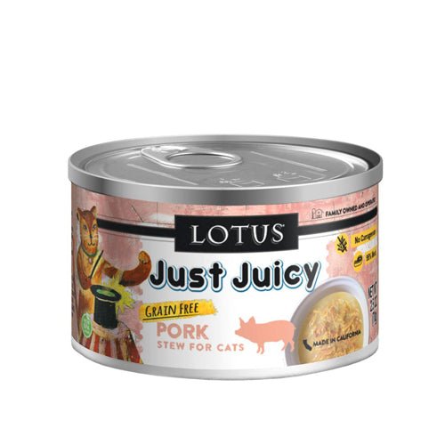 Lotus Cat Just Juicy Pork Stew 2.5oz. (Case of 24) - Petsplace.store