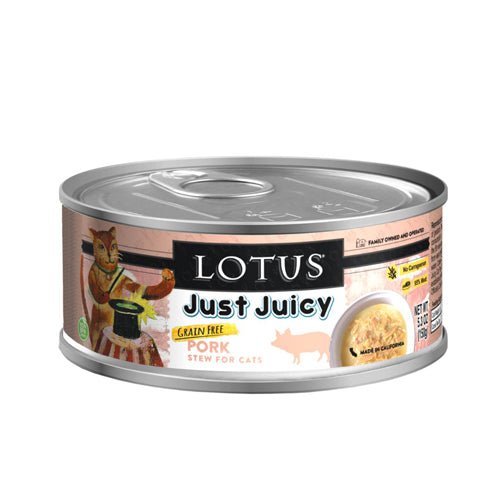 Lotus Cat Just Juicy Pork Stew 5.3oz. (Case of 24) - Petsplace.store