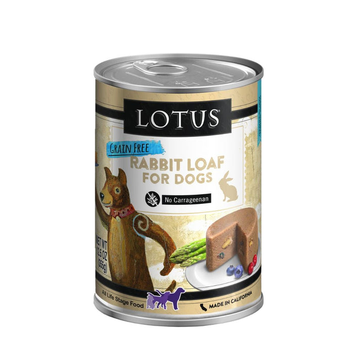 Lotus Dog Grain Free Loaf Rabbit 12.5oz. (Case of 12) - Petsplace.store