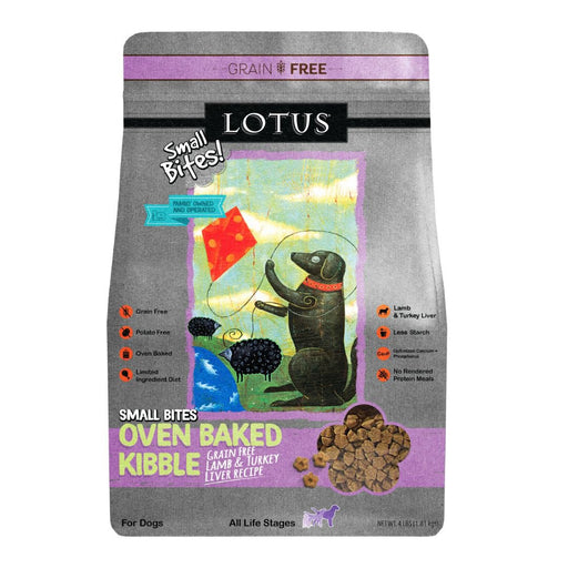 Lotus Dog Grain Free Small Bite Lamb Turkey Liver 4Lb - Petsplace.store