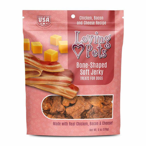 Loving Pets Bone - Shaped Soft Jerky Dog Treat Chicken, Bacon & Cheese 1ea/6 oz - Petsplace.store