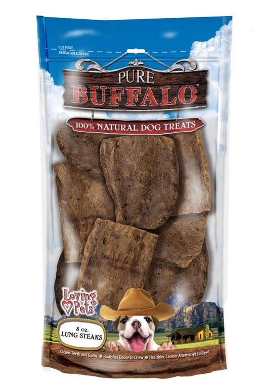 Loving Pets Pure Buffalo Lung Steaks Dog Treat 1ea/8 oz - Petsplace.store