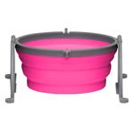 Loving Pets Travel Dog Bowl Pink 1ea/LG - Petsplace.store