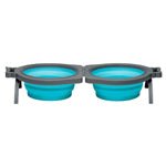 Loving Pets Travel Double Diner Dog Bowl Blue 1ea/SM - Petsplace.store