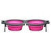 Loving Pets Travel Double Diner Dog Bowl Pink 1ea/MD - Petsplace.store